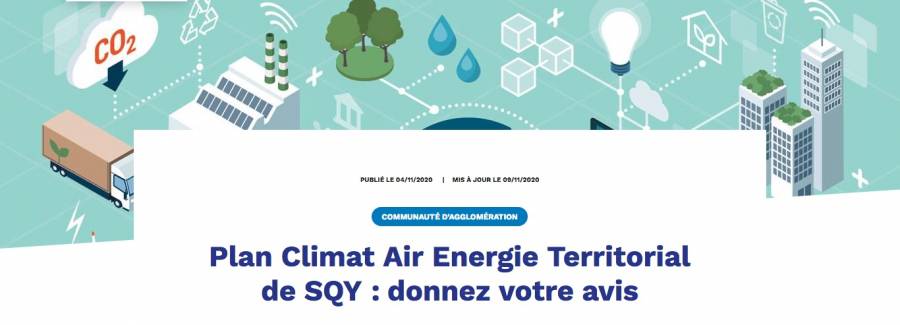 Plan Climat Air Energie Territorial de SQY : donnez votre avis